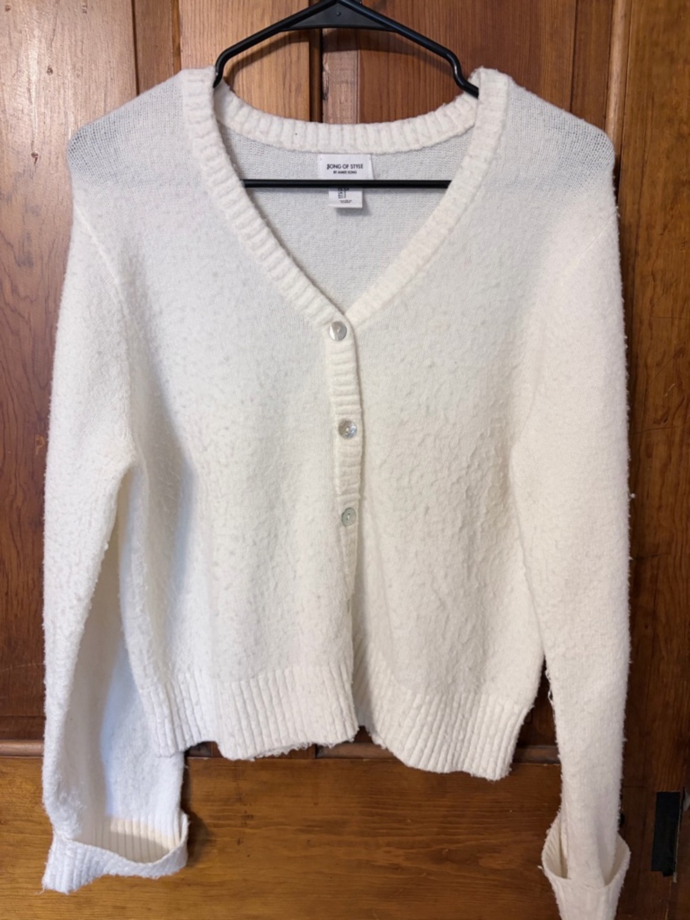 Song of Style Creamy White V-Neck Button Front Cardigan